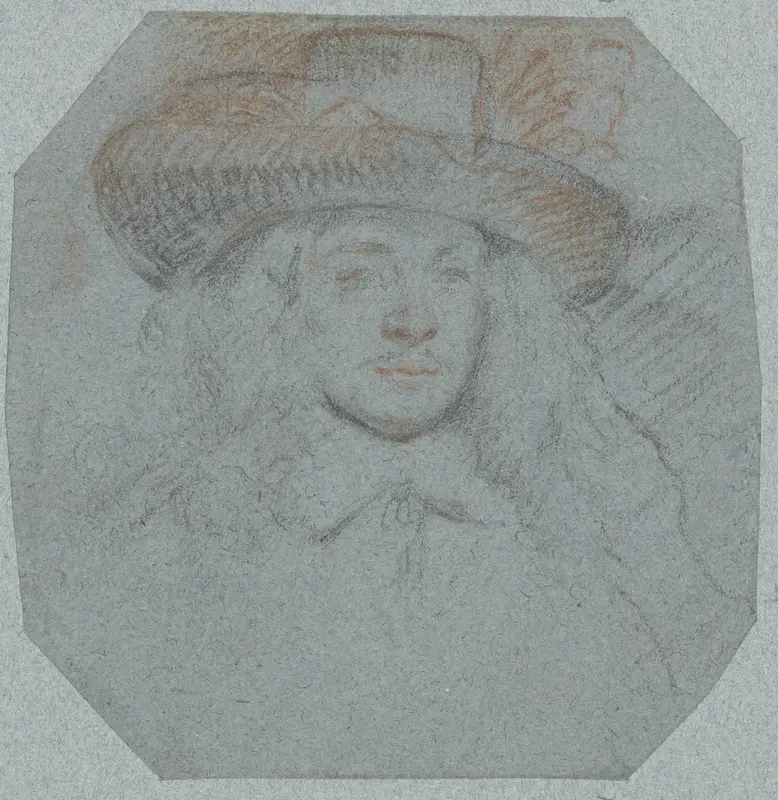 Portetbuste van een (Spaanse?) heer met een grote hoed Wall Art by Gerard ter Borch (II) - High-Resolution Digital Print