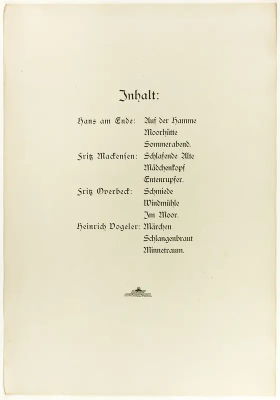Portfolio, title page and colophon for Vom Weyerberg Wall Art by Heinrich Vogeler - High-Resolution Digital Print