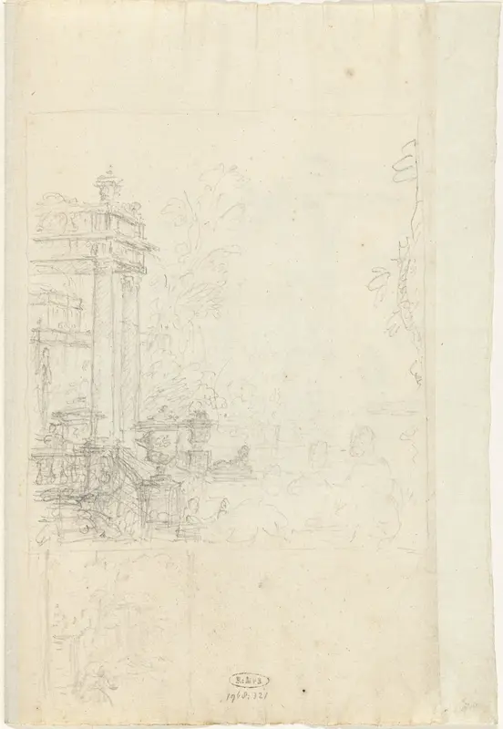 Portico met vazen en tuin Wall Art by Unknown - High-Resolution Digital Print