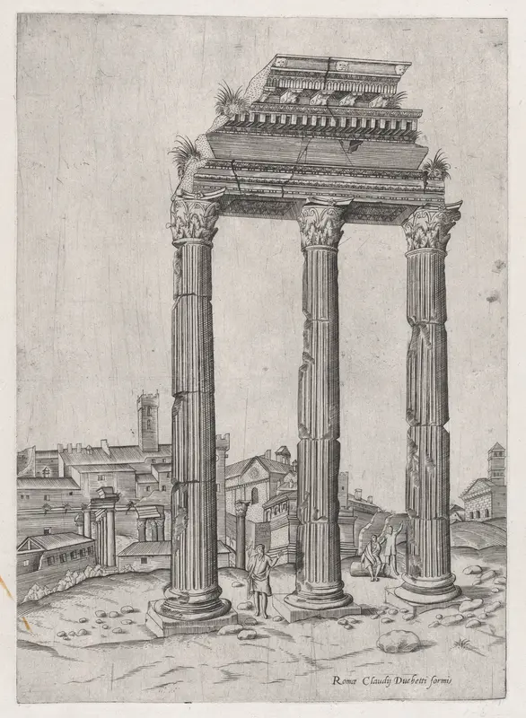 Portico of the Temple of Julius, from "Speculum Romanae Magnificentiae" Wall Art by Anonymous - High-Resolution Digital Print
