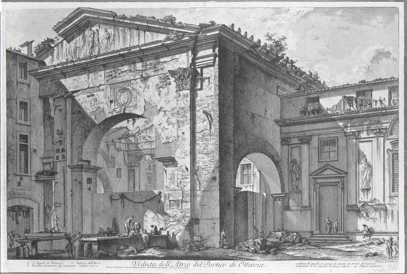 Porticus van Octavia te Rome Wall Art by Unknown - High-Resolution Digital Print