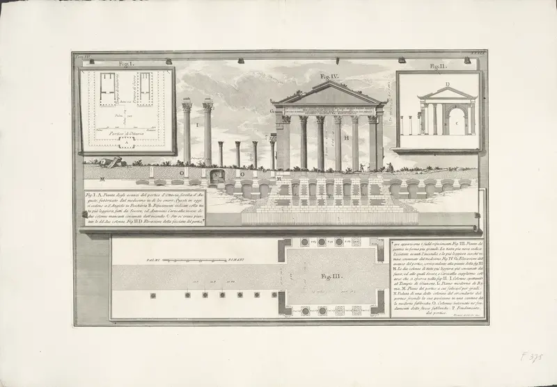 Porticus van Octavius te Rome Wall Art by Unknown - High-Resolution Digital Print