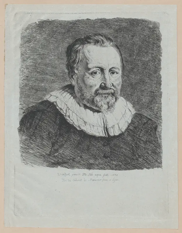 Portrait, after Van Dyck Wall Art by Jean Jacques de Boissieu - High-Resolution Digital Print