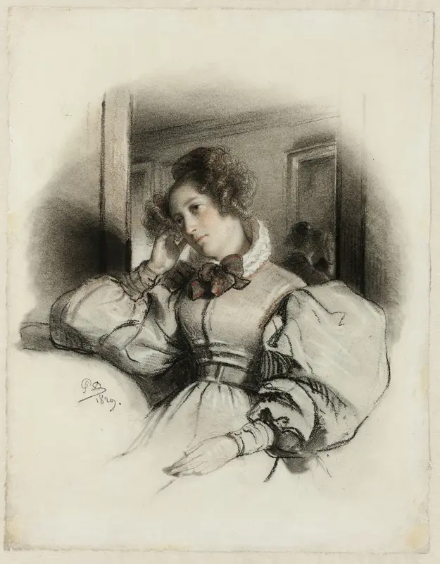 Portrait de Mme. E. D. Wall Art by Paul Delaroche - High-Resolution Digital Print