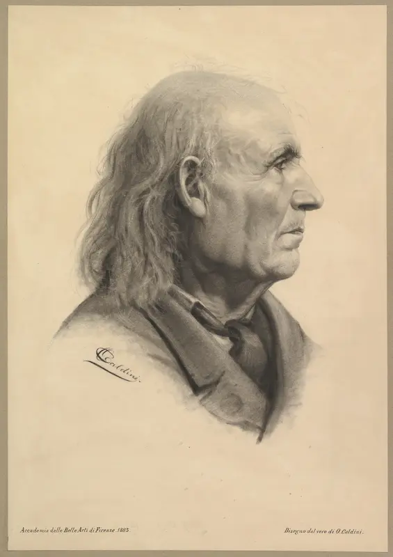 Portrait Head of a Man Wall Art by Oresto Caldini - High-Resolution Digital Print