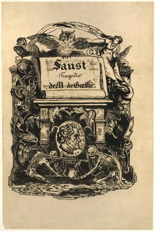 Portrait Medallion of Goethe, title page from Faust