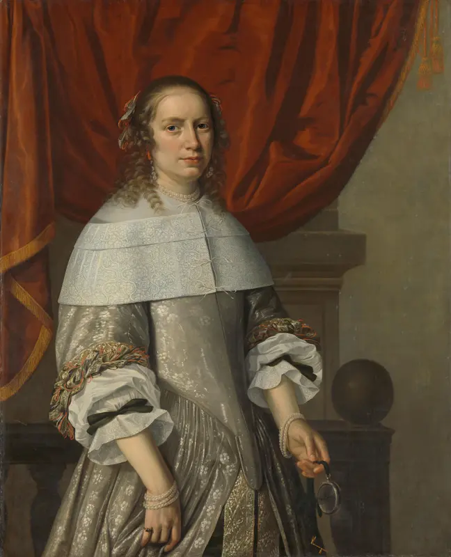 Portrait of a 27-Year-Old Woman Wall Art by Hendrick van Vliet - High-Resolution Digital Print