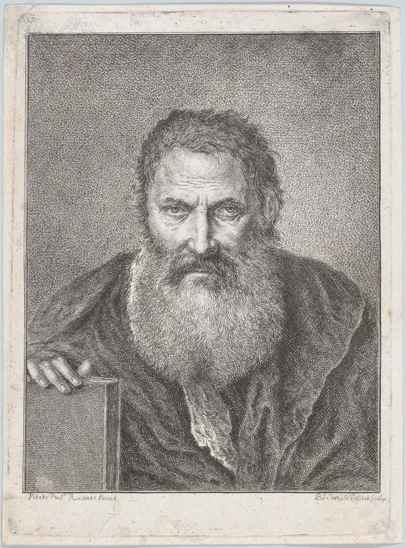 Portrait of a bearded man holding a book Wall Art by Bartholomaeus Ignaz Weiss - High-Resolution Digital Print