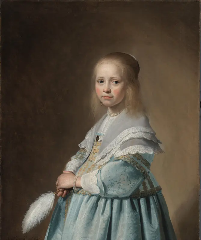 Portrait of a Girl Dressed in Blue Wall Art by Unknown - High-Resolution Digital Print
