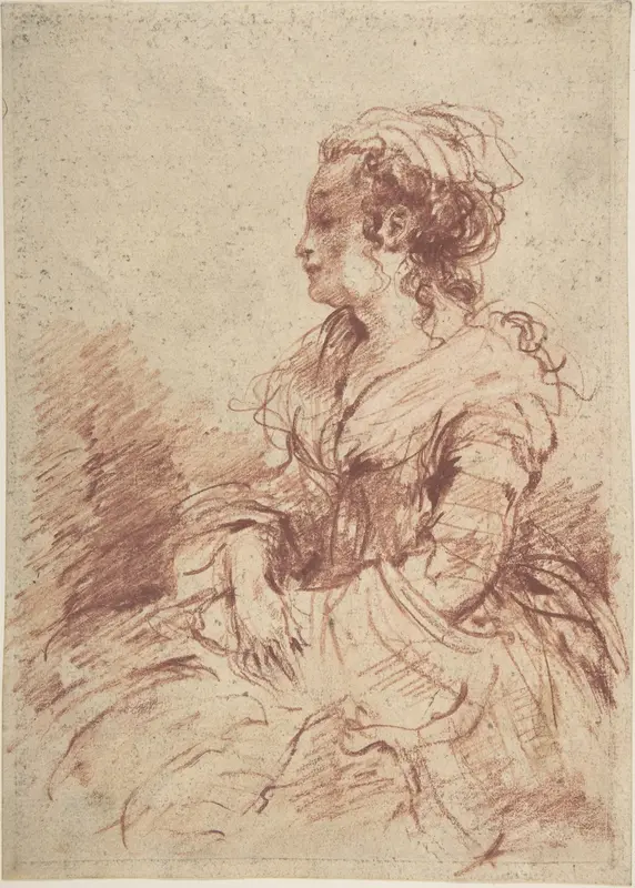 Portrait of a Lady, seated Wall Art by Anonymous, French, 18th century - High-Resolution Digital Print