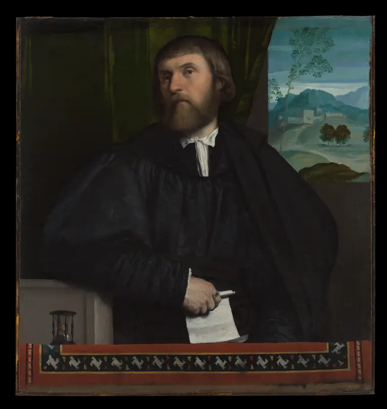 Portrait of a Man Wall Art by Moretto da Brescia (Alessandro Bonvicino) - High-Resolution Digital Print