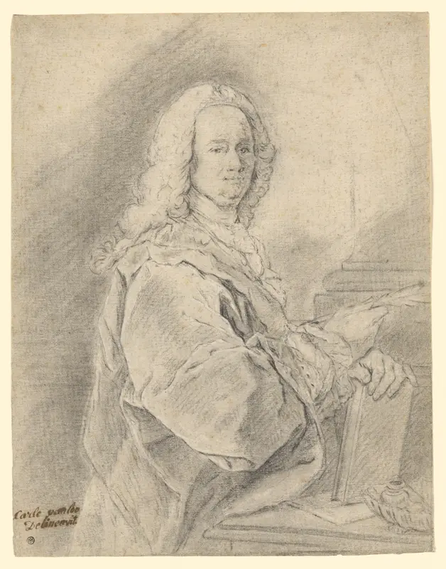 Portrait of a Man Holding a Pen Wall Art by French - High-Resolution Digital Print
