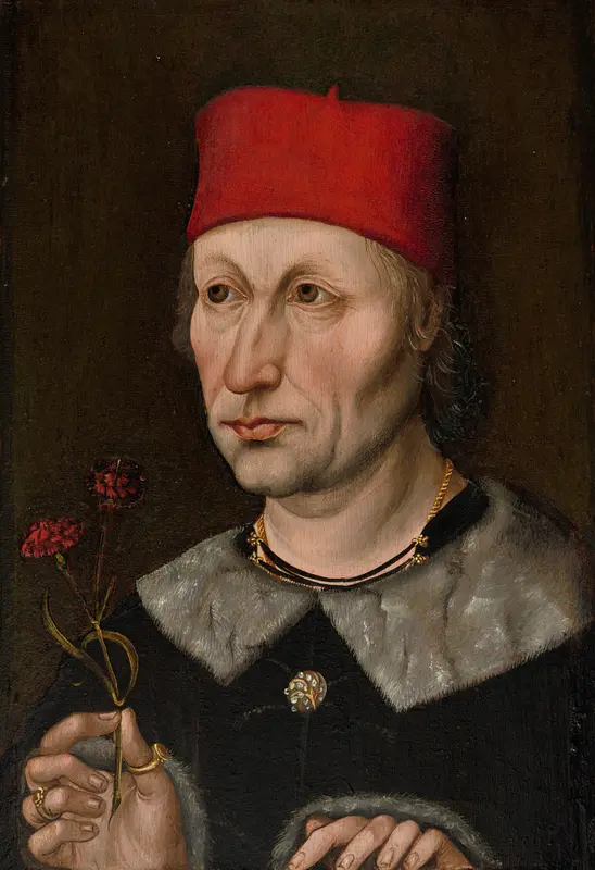 Portrait of a Man in a Red Cap Wall Art by German - High-Resolution Digital Print