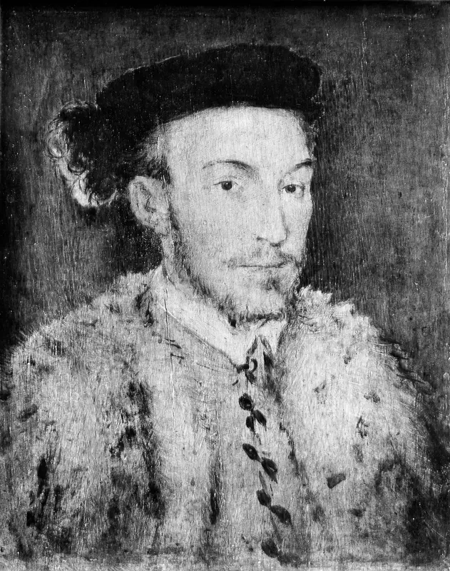 Portrait of a Man in a White Fur Coat Wall Art by French Painter - High-Resolution Digital Print