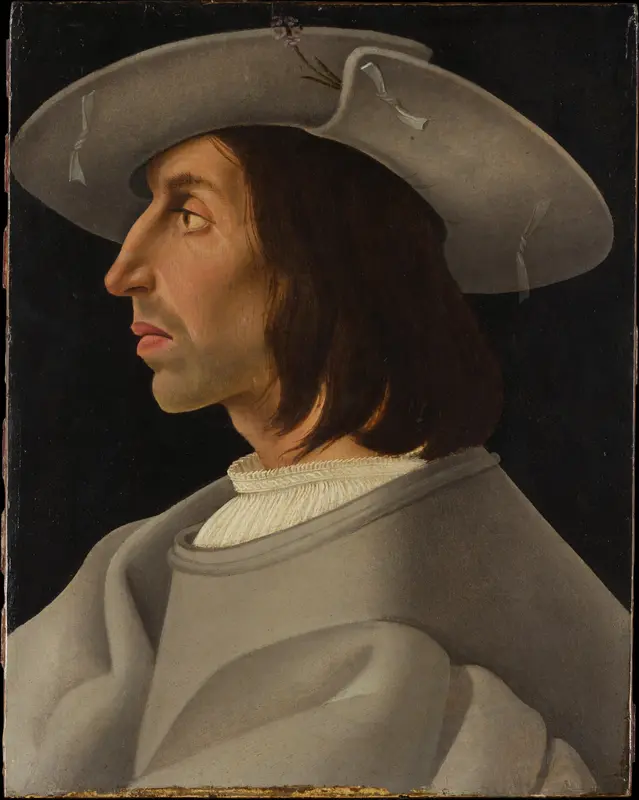 Portrait of a Man in Profile Wall Art by Italian Painter - High-Resolution Digital Print