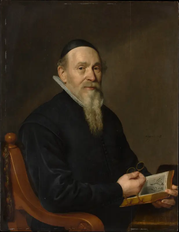 Portrait of a Man, Possibly a Botanist Wall Art by David Bailly - High-Resolution Digital Print