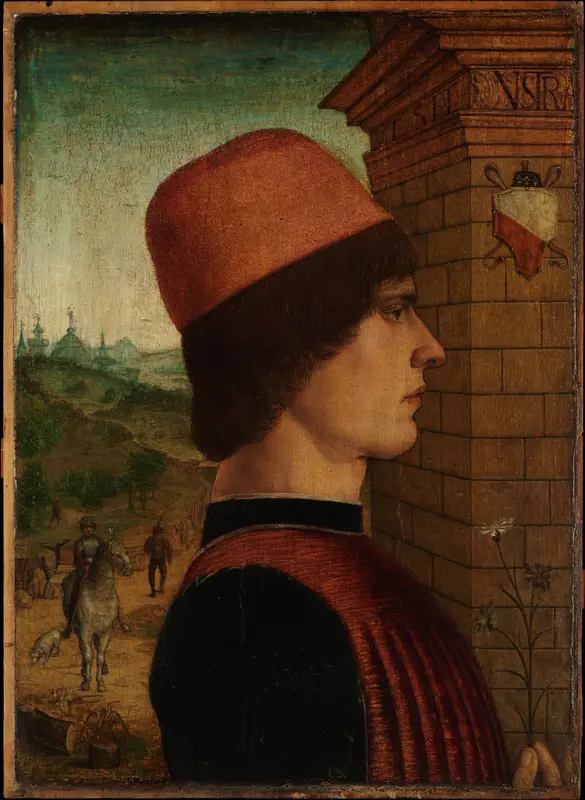 Portrait of a Man, possibly Matteo di Sebastiano di Bernardino Gozzadini Wall Art by Maestro delle Storie del Pane - High-Resolution Digital Print