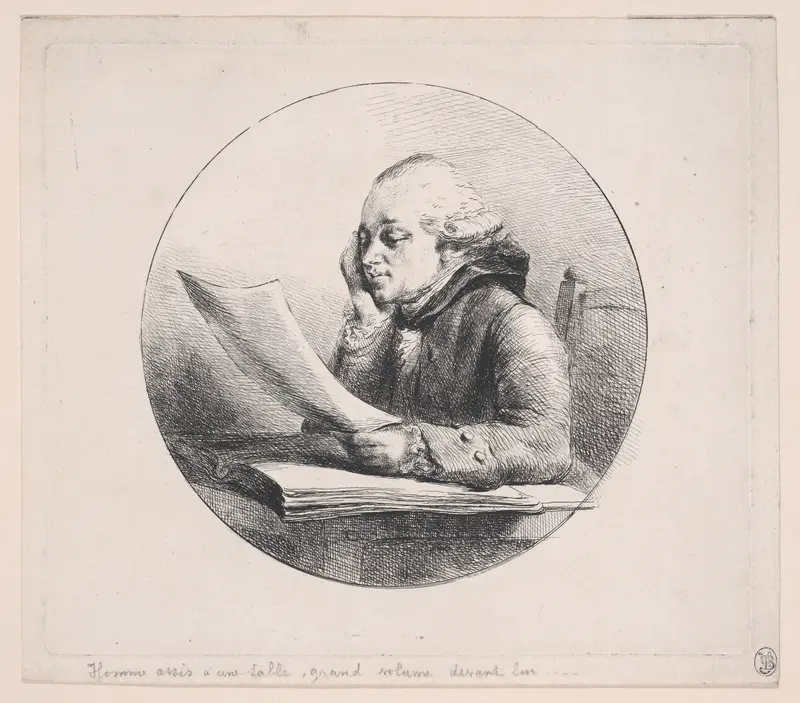 Portrait of a Man Reading Wall Art by Baron Dominique Vivant Denon - High-Resolution Digital Print
