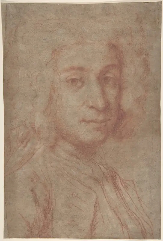 Portrait of a Man (recto); A Male Torso in Jacket and the Head of a Child (verso) Wall Art by Giuseppe Ghislandi ("Fra Vittore Galgario") - High-Resolution Digital Print