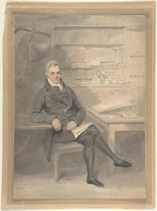 Portrait of a Man, Seated in Front of a Writing Desk Wall Art by Henry Edridge - High-Resolution Digital Print