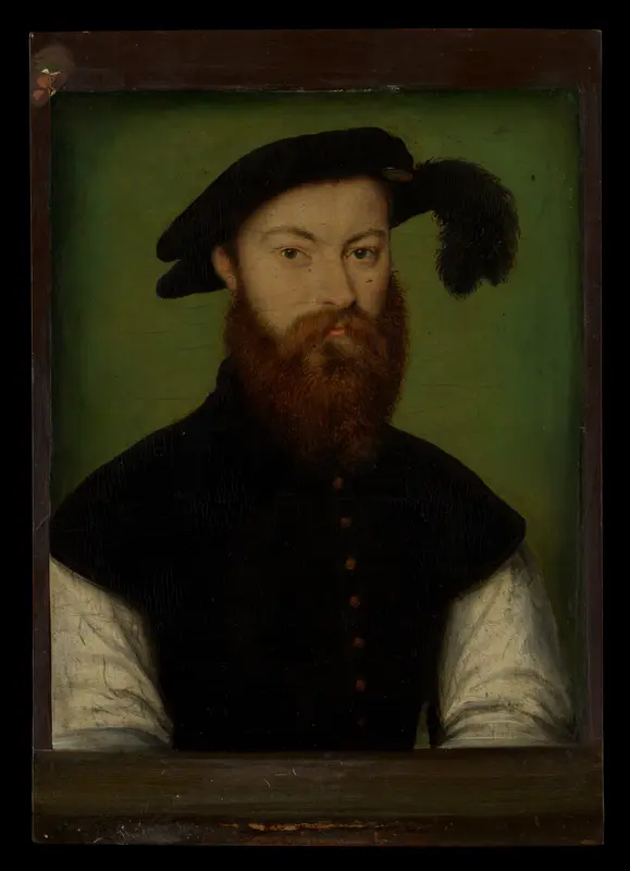 Portrait of a Man with a Black-Plumed Hat Wall Art by Corneille de Lyon - High-Resolution Digital Print
