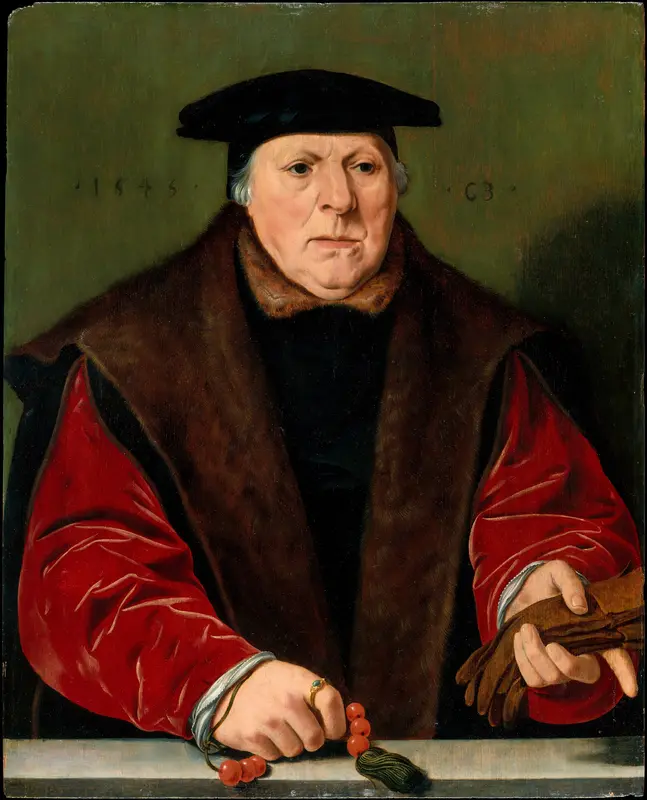 Portrait of a Man with a Rosary Wall Art by Jan Cornelisz Vermeyen - High-Resolution Digital Print