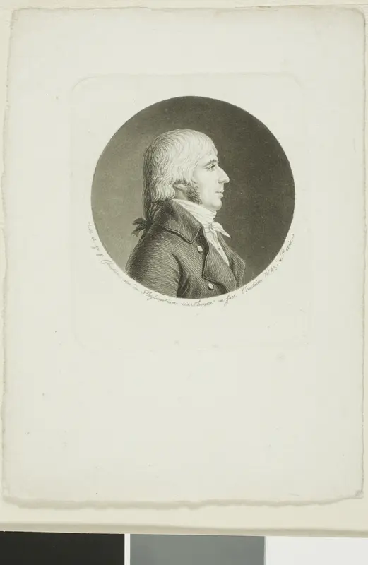 Portrait of a Man with White Hair in a Pigtail Wall Art by Gilles Louis Chrétien - High-Resolution Digital Print