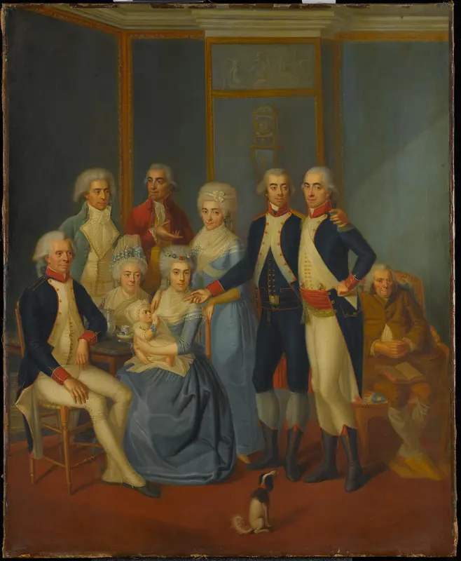 Portrait of a Military Family Wall Art by early 19th century painter - High-Resolution Digital Print