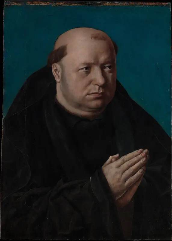 Portrait of a Monk in Prayer Wall Art by French Painter - High-Resolution Digital Print