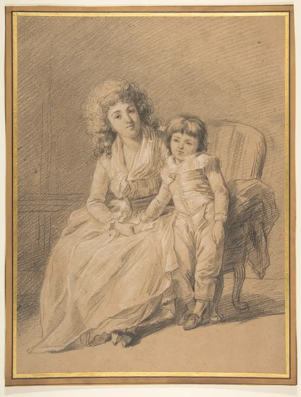 Portrait of a Mother and Child Wall Art by François André Vincent - High-Resolution Digital Print