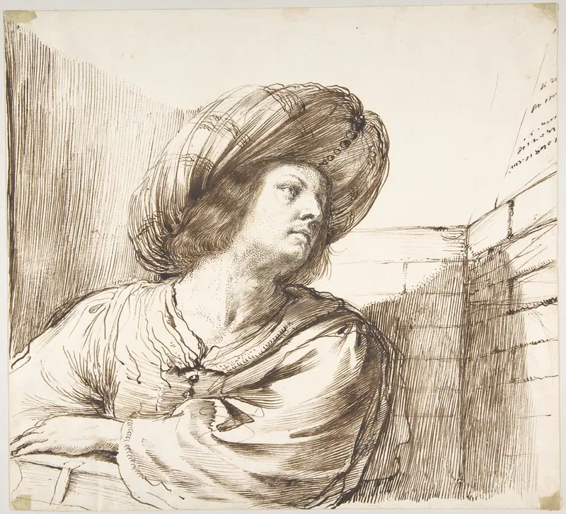 Portrait of a Scholar Wall Art by Guercino (Giovanni Francesco Barbieri) - High-Resolution Digital Print