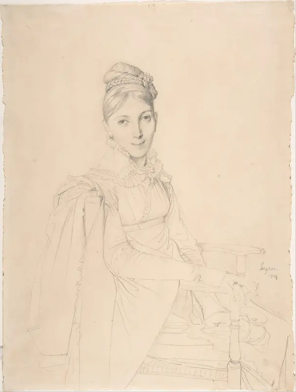 Portrait of a Seated Lady Wall Art by Jean Auguste Dominique Ingres - High-Resolution Digital Print