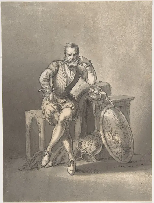 Portrait of a Silversmith, Seated Wall Art by Ernest Meissonier - High-Resolution Digital Print
