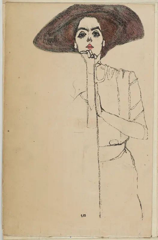 Portrait of a Woman Wall Art by Egon Schiele - High-Resolution Digital Print