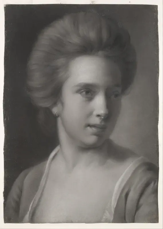 Portrait of a woman, her head turned to the right, wearing an earring Wall Art by Joseph Wright (Wright of Derby) - High-Resolution Digital Print