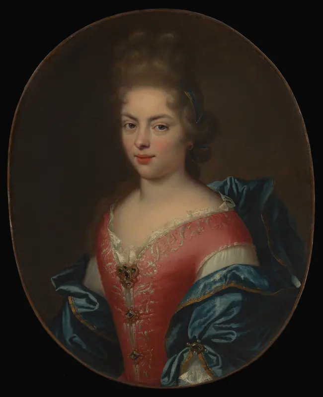 Portrait of a Woman in a Rose Dress Wall Art by French Painter - High-Resolution Digital Print