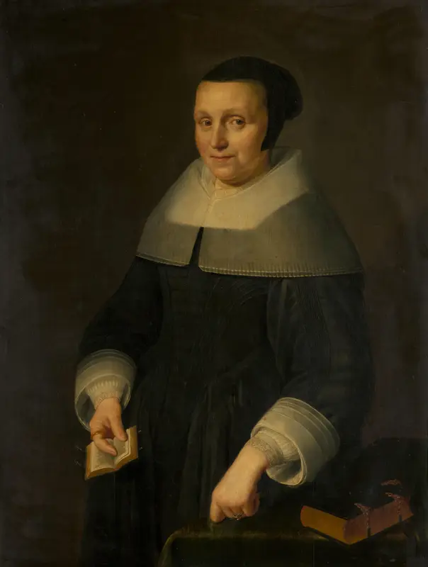 Portrait of a Woman, possibly Elsje van Houweningen (?-1681) Wall Art by anonymous - High-Resolution Digital Print