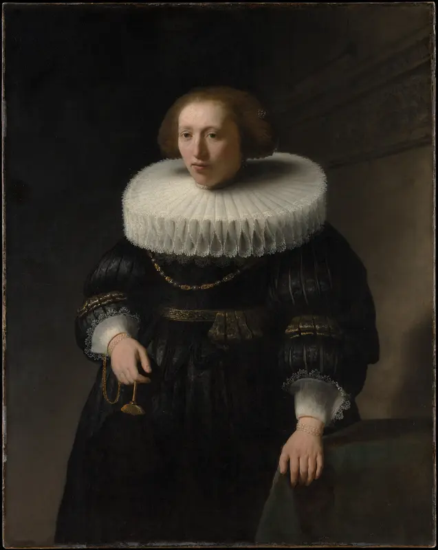 Portrait of a Woman, probably a Member of the Van Beresteyn Family Wall Art by Rembrandt (Rembrandt van Rijn) - High-Resolution Digital Print