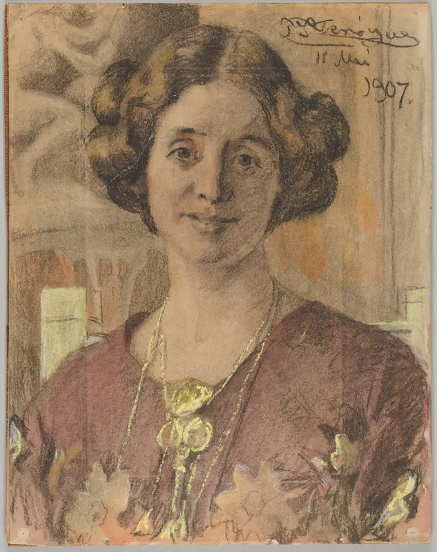 Portrait of a Woman (probably Anna Vilhelmine Johanne Dorthea Halberg, married Bjørner, later Larsen) Wall Art by Peder Severin Krøyer - High-Resolution Digital Print