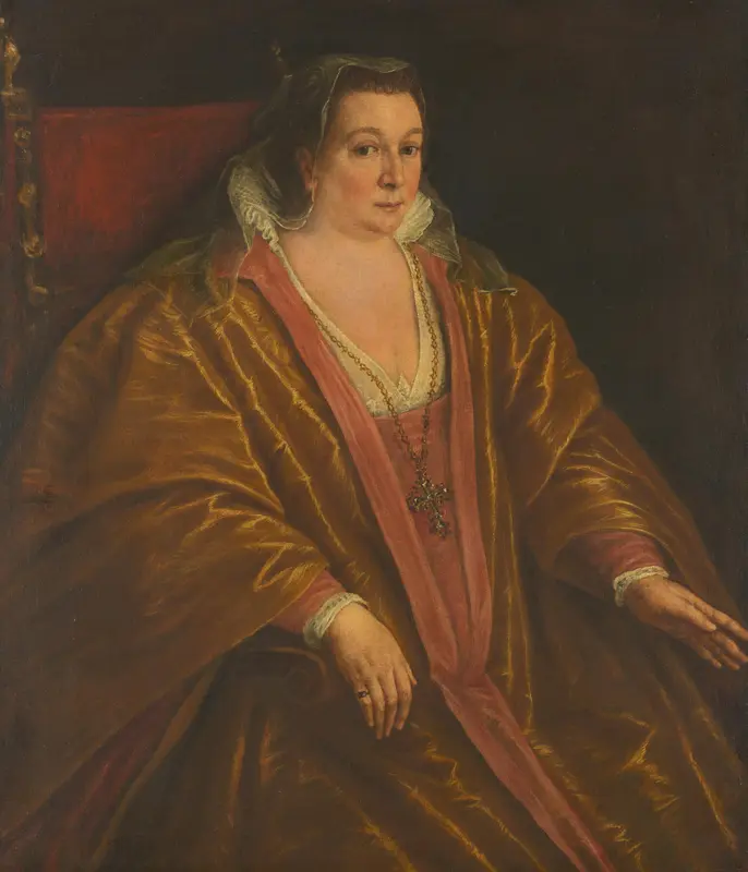 Portrait of a Woman, probably Morosina Morosini, Wife of Marino Grimani, the Doge of Venice Wall Art by Unknown - High-Resolution Digital Print