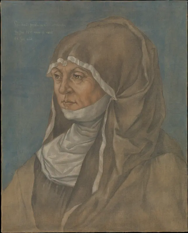 Portrait of a Woman, Said to Be Caritas Pirckheimer (1467–1532) Wall Art by Albrecht Dürer - High-Resolution Digital Print