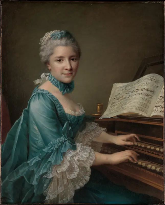 Portrait of a Woman, Said to be Madame Charles Simon Favart (Marie Justine Benoîte Duronceray, 1727–1772) Wall Art by François Hubert Drouais - High-Resolution Digital Print