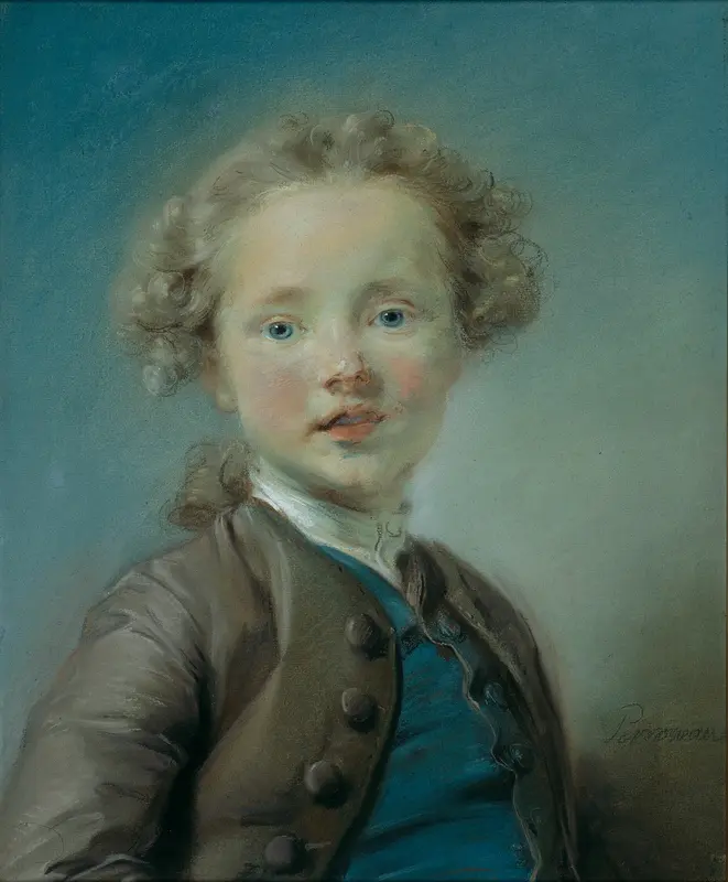 Portrait of a Young Boy with Blue Eyes Wall Art by Jean-Baptiste Perronneau - High-Resolution Digital Print