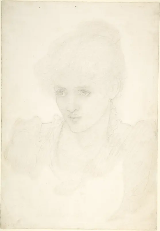 Portrait of a young girl Wall Art by Sir Edward Burne-Jones - High-Resolution Digital Print