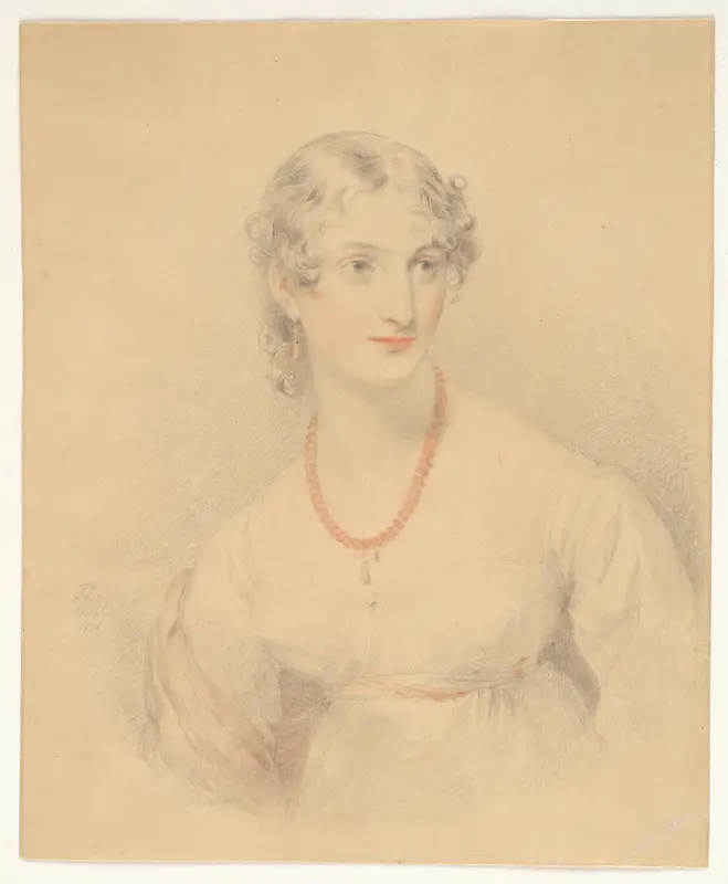 Portrait of a Young Lady with an Amber Necklace Wall Art by Sir Thomas Lawrence - High-Resolution Digital Print