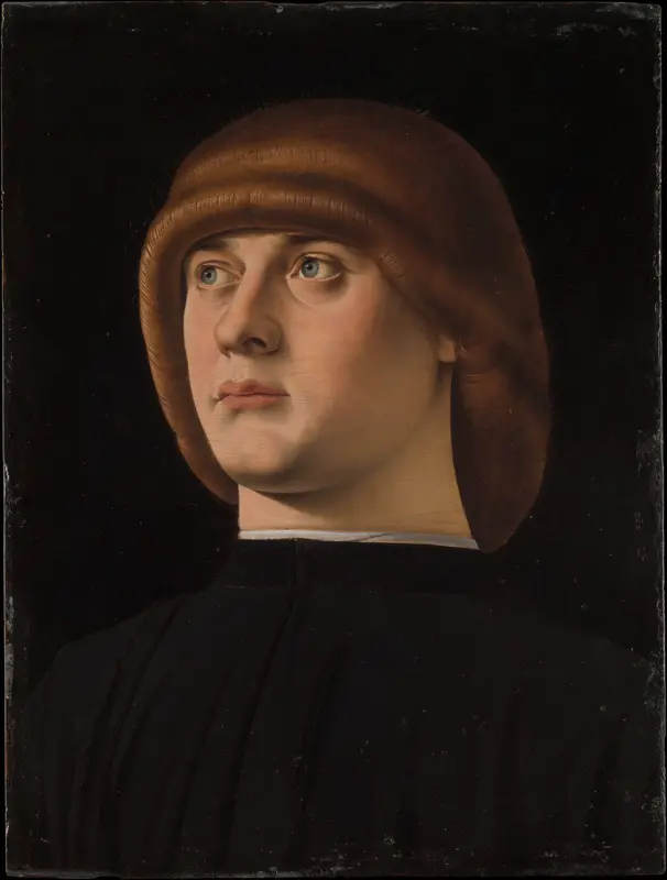 Portrait of a Young Man Wall Art by Jacometto (Jacometto Veneziano) - High-Resolution Digital Print