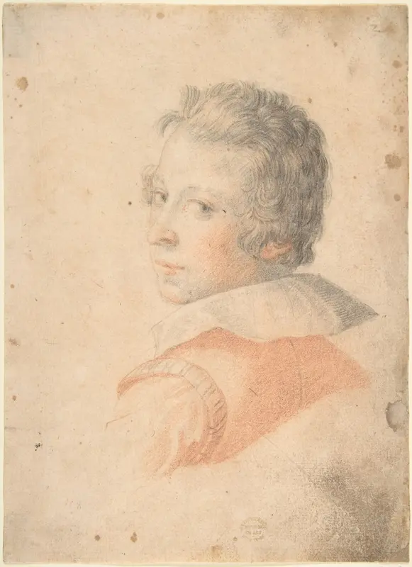 Portrait of a Young Man in Three-Quarter View Looking over His Left Shoulder Wall Art by Anonymous, Italian, Roman-Bolognese, 17th century - High-Resolution Digital Print