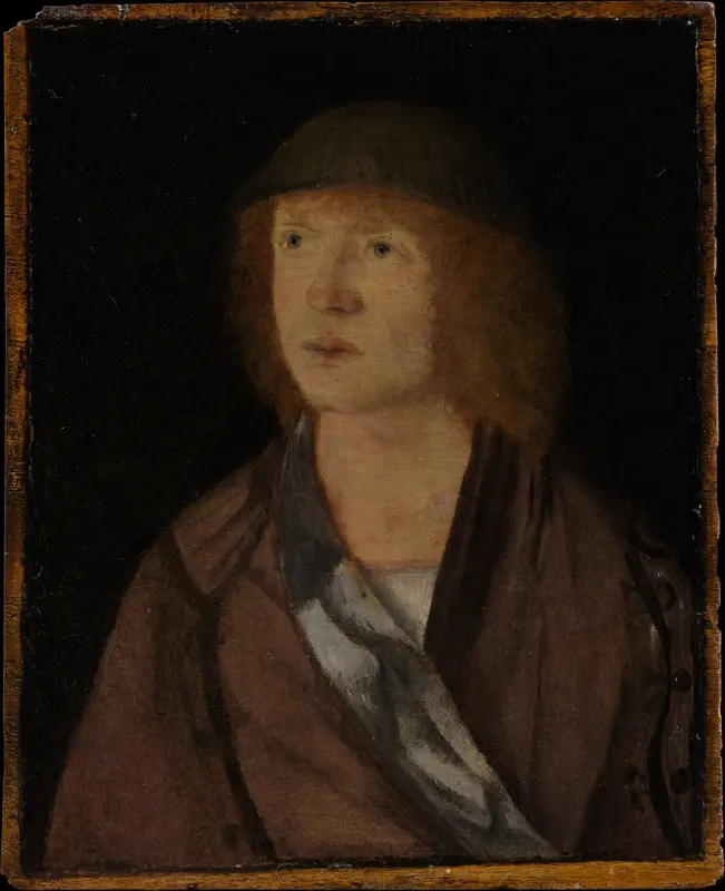 Portrait of a Young Man; (reverse) Girl Making a Garland Wall Art by Hans Süss von Kulmbach - High-Resolution Digital Print