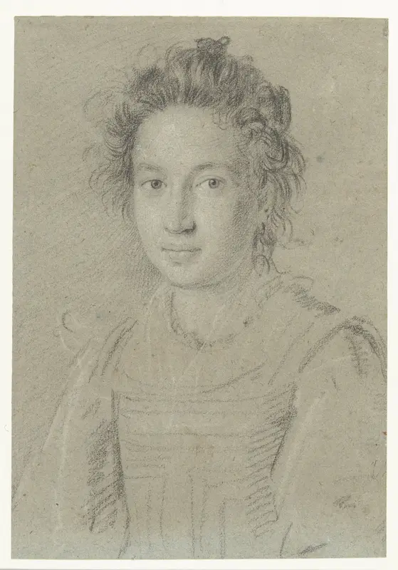 Portrait of a Young Woman Wall Art by Ottavio Mario Leoni - High-Resolution Digital Print