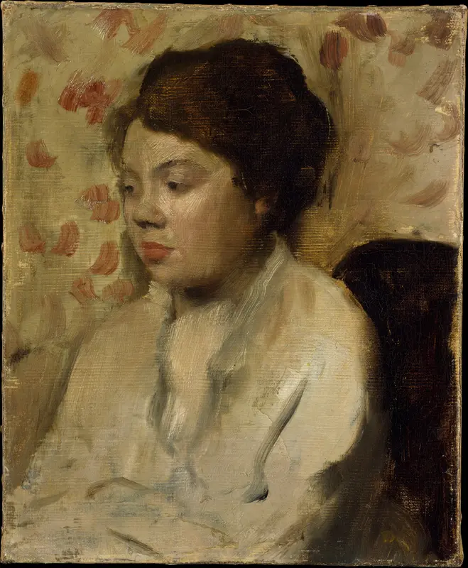 Portrait of a Young Woman Wall Art by Edgar Degas - High-Resolution Digital Print